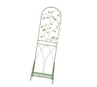Fenteer Trellis pour Plantes Grimpantes Support de Jardin Spalier Vertical Présentoir à Fleurs Clôture Décorative en Fer Pliable avec Finition Rustique Adapt, Vert