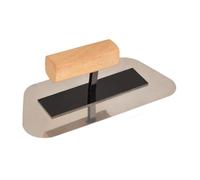 Fenteer Truelle à plâtrer, outil de construction professionnel portable et multifonctionnel avec manche en bois, truelle à plâtre argentée