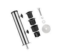 Fenteer Tube de Support de Parasol en Acier Inoxydable, Compatible avec Les Poteaux de 6 Cm, Support de Remplacement Réglable pour Terrasse, Patio, Qu, Monotrou Fixe