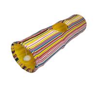 Fenteer Tunnel pour Chat Tunnel Chat Matelas Jouet Boule Kit Chaton Grotte Maison en Canvas Fonction Pliable Convient Chats Lapins Chiens Intérieu, Jaune