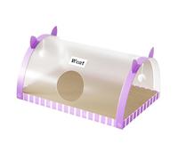 Fenteer Tunnel pour Chat Tunnel Tube Jouet Grotte Lit avec Éléments Amovibles Surface Respirante Convient pour Chats D'Intérieur Salon Chambre Animaux, Purple and L