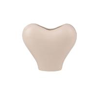 Fenteer Vase en céramique en Forme de cœur, Composition Florale Moderne et Originale, Centre de Table, Vase à Fleurs pour Cuisine, cheminée ou entrée, Beige