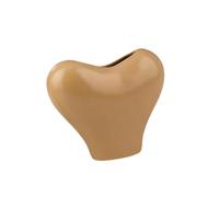 Fenteer Vase en céramique en Forme de cœur, Composition Florale Moderne et Originale, Centre de Table, Vase à Fleurs pour Cuisine, cheminée ou entrée, Couleur Abricot