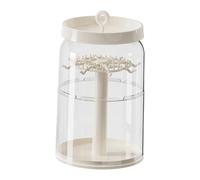 Fenteer Vitrine de Présentation Figurine Boîte de Rangement Rotative Porte-clés Miniature Présentoir Poupée Support Organisateur PP PET Convient à Collectionn, Blanc Crème