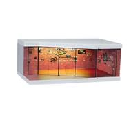 Fenteer Vitrine D'Exposition pour Voitures Miniatures Diorama de Garage Boîte de Rangement Éclairée Par LED avec Couvercle Anti Poussière Adaptée pour, En Brique Rouge