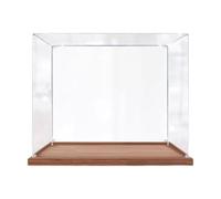 Fenteer Vitrine En Acrylique Vitrine pour Figurines Organisateur Anti-poussière Présentoir de Collection pour Poupées Cosmétiques Souvenirs Jouets, Socle En Bois