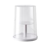 Fenteer Vitrine Figurine Conteneur Présentoir Double Étage Rotatif Boîte Stockage Collectibles Organisateur Matériau PET PP Adapté pour Collectionneurs Décora, Blanc