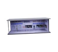 Fenteer Vitrine Voiture Miniature Boîte Présentoir Maquette Diorama avec Led Matériaux Acrylique et Pvc Fonction Assemblage Facile Convient pour Bureau, Station-essence