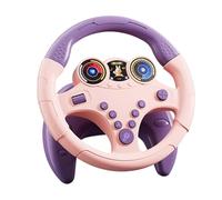Fenteer Volant Simulation Jouet Enfant Musical Interactif Éducatif Fonction Sons Engagés avec Montage Facile Convient Aux Enfants Apprentissage Jeu Voiture Ma, Grande Base Rose