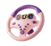 Fenteer Volant Simulation Jouet Enfant Musical Interactif Éducatif Fonction Sons Engagés avec Montage Facile Convient Aux Enfants Apprentissage Jeu Voiture Ma, Petite Base Rose