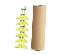 Fenteer Volants de Badminton Anti-Vent Navettes de Badminton Volants D'Entraînement en Nylon avec Tête en Mousse PU Adaptés pour Le Jeu sur La, Jaune 6 Pièces