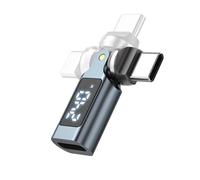 Fentency Adaptateur universel USB C vers USB 240 W Puissance de charge rapide avec écran d'alimentation et rotation flexible pour téléphone portable Type vers Type Link