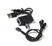 Fentency Systèmes de contrôle de vitesse du ventilateur pour ordinateurs, adaptateur USB vers 4 broches, puissance 8 W augmente de 5 V à 12 V avec câble répartiteur de connecteurs de ventilateur