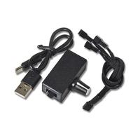 Fentency Systèmes de contrôle de vitesse du ventilateur pour ordinateurs, adaptateur USB vers 4 broches, puissance 8 W augmente de 5 V à 12 V avec câble répartiteur de connecteurs de ventilateur