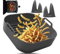 Fentic Panier en silicone pour friteuse à air avec gants de four - Panier en silicone pour friteuse à air chaud - Gant de four en silicone 2 x - Convient pour Philips, COSORI, Ninja, Tefal, Princess -