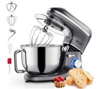 Fentic Robot Pâtissier 2000W – Pétrin, Mixeur, Fouet, Crochet à Pâte, Crochet à Mélanger, Bol Acier Inox 6,2L, 6 Vitesses, Fonction Pulse