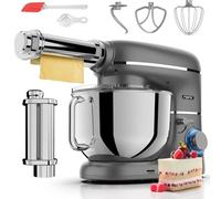 Fentic Robot Pâtissier avec Machine a Pates Fraiche - 2000W - Robot Cuisine avec Machine a Pate - Laminoir a Pate - 6,2L Bol Mélangeur (Anthracite)