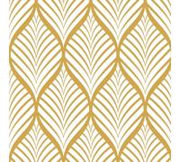 FENTIS Rayure D'or Papier Peint Autocollant Peler et Coller Papier de Contact Film Vinyle Style Moderne Amovible Imperméable Sticker Mural Rouleau pour Cuisine Salle de Bain 44.5x500cm