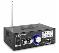 Fenton AV360BT Amplificateur 2X 40 Watts - FM/USB/SD/MP3, Connexion sans Fil Bluetooth, Entrée Ligne RCA, Réglages Graves/Aigus, Télécommande Incluse, Idéal pour Une Utilisation HiFi