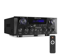 Fenton AV430B Amplificateur Audio HiFi 600 Watts - Noir, Streaming Bluetooth, Radio FM, Fonction MP3, Lecteur SD/USB, Karaoké, 2 Entrées Microphones, Idéal pour Vos Soirées Karaoké