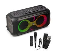 Fenton Core120 Enceinte Sono Portable Lumineuse avec Bandoulière - 180 Watts, Autonomie 12H, Facile à Transporter, Micro & Télécommande Inclus, Idéale pour Toutes Vos Soirées Extérieures