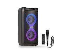 Fenton Core80 Enceinte Bluetooth Lumineuse - 80 Watts, Batterie Longue Autonomie 12H, Facile à Transporter, Micro Filaire & Télécommande Inclus, Idéale pour Toutes Vos Soirées et Les Karaokés