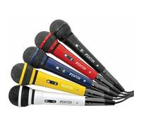 Fenton DM120 Set de 5 Microphones Dynamiques - Microphones Filaires, 5 Cordons de 3 Mètres, Jack 6,35mm Male, Interrupteur Marche/Arrêt, Fréquence du Microphone: 100-10000 Hz