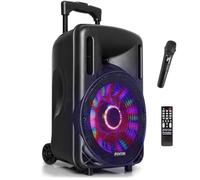 Fenton FT10LED Enceinte Sono Portable LEDs Bluetooth avec Batterie Intégrée - 450 Watts, Modes Lumineux, 10 Pouces, Télécommande, Une Enceinte Transportable Idéale pour Animer Vos Soirées