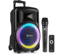 Fenton FT10LED MK2 Enceinte Soirée Bluetooth LEDs Bluetooth avec Batterie Intégrée - 450 Watts, Micro UHF Inclus, Modes Lumineux, 10 Pouces, Une Enceinte Nomade Idéale pour Animer Vos Soirées