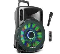 Fenton FT15LED Enceinte Sono Portable LEDs Bluetooth avec Batterie Intégrée - 800 Watts, Modes Lumineux, 15 Pouces, Télécommande, Une Enceinte Transportable Idéale pour Animer Vos Soirées