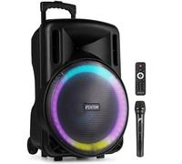 Fenton FT15LED MK2 Enceinte Soirée Bluetooth LEDs Bluetooth avec Batterie Intégrée - 800 Watts, Micro UHF Inclus, Modes Lumineux, 15 Pouces, Une Enceinte Nomade Idéale pour Animer Vos Soirées