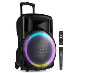 Fenton FT15LED MK2 Enceinte Soirée Bluetooth LEDs Bluetooth avec Batterie Intégrée - 800 Watts, Micro UHF Inclus, Modes Lumineux, 15 Pouces, Une Enceinte Nomade Idéale pour Animer Vos Soirées