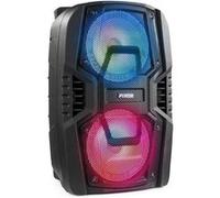 Fenton FT208LED Enceinte sono portable Bluetooth avec Batterie 2 x 8" , puissance 500W, Enceinte portable avec roulettes, USB, SD Noir G