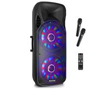 FT215LED Enceinte sono active 2x 15" Bluetooth USB SD 2 micros 1600W