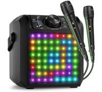 Fenton KAR50B Enceinte Karaoké Enfant Bluetooth avec Façade Lumineuse 50 Watts - Noire