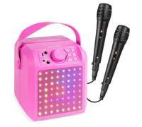 Fenton KAR50P Enceinte Karaoké Enfant Bluetooth avec Façade Lumineuse 50 Watts - Rose