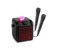 Fenton KAR55B Enceinte Karaoké Enfant Bluetooth avec Façade Lumineuse et Jelly Ball 50 Watts - Noire