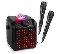 Fenton KAR55B Enceinte Karaoké Enfant Bluetooth avec Façade Lumineuse et Jelly Ball 50 Watts - Noire, Batterie Intégrée