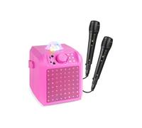 Fenton KAR55P Enceinte Karaoké Enfant Bluetooth avec Façade Lumineuse et Jelly Ball 50 Watts - Rose, Batterie Intégrée, 2 Micro Inclus, Une Activité Ludique pour Les Enfants et Les Anniversaires