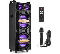 Fenton LIVE2102 Enceinte de soirée Bluetooth avec LEDs RGB - 800 Watts, Micro Inclus, 2X 10 Pouces, Lecteur MP3, Lecteur LCD, Idéal pour Créer Une Ambiance Festive à Toutes Vos Soirées