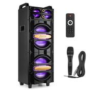 Fenton LIVE2102 Enceinte de soirée Bluetooth avec LEDs RGB - 800 Watts, Micro Inclus, 2X 10 Pouces, Lecteur MP3, Lecteur LCD, Idéal pour Créer Une Ambiance Festive à Toutes Vos Soirées