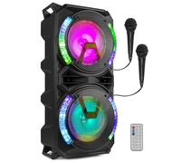 Fenton Enceinte karaoké LIVE280 - LED 2x8" 900W, 2 micros, Bluetooth 5.0, USB/Micro SD, trolley