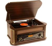 Fenton Memphis Platine vinyle Bluetooth DAB/FM - Bois foncé, lecteur CD/cassette, MP3, port USB lecture et enregistrement Marron G