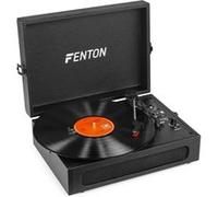 Fenton RP118B Platine Vinyle Valise Bluetooth avec Haut-Parleurs Intégrés, Style Cuir Noir, Emetteur Bluetooth, Lecture 33, 45 et 78 Tours, Idéal pour Décorer et Écouter Vos Vinyles