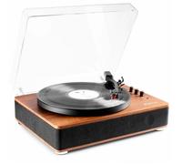 Fenton RP162 Platine vinyle Bluetooth - Bois foncé, tourne disque avec haut-parleurs intégrés, adaptée pour tous les disques.