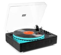 Fenton RP162LED Platine Vinyle LED BT avec Haut-Parleurs Intégrés - Noir, Lecture 33, 45 et 78 Tours, Émetteur & Récepteur BLT, Une Platine Moderne et Déco avec Son Plateau LED