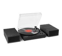 Fenton RP165B Platine vinyle Bluetooth avec 2 enceintes - Noir/Gris, 3 vitesses de lecture 33, 45 et 78 Tours Gris G