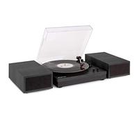Fenton RP165B Platine Vinyle Bluetooth avec 2 Haut-Parleurs Stéréo - Noir/Gris, Lecture 33, 45 et 78 Tours, Système HiFi, Sortie RCA, Une Platine Rétro Idéale pour Décorer et Écouter Vos Vinyles