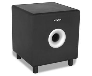 Fenton SHFS10B Caisson de Basse Amplifié 10" Noir, 200W, Subwoofer Actif, 20 à 200 Hz, Bass-Reflex, Fréquence Crossover Réglable, Caisson de Basse pour Home Cinéma ou HiFi