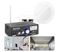Fenton SkyTronic BS05 Enceintes Étanches Salle de Bain 5" avec Amplificateur